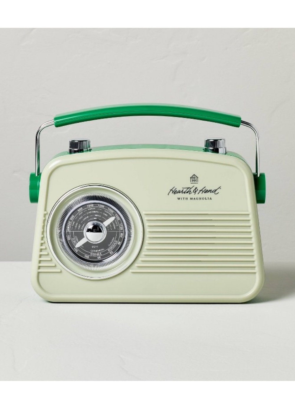 Retro Portable AM/FM Bluetooth Radio Tonal Green - Hearth & Hand